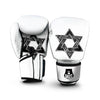 Star of David White And Black Print Boxing Gloves-grizzshop