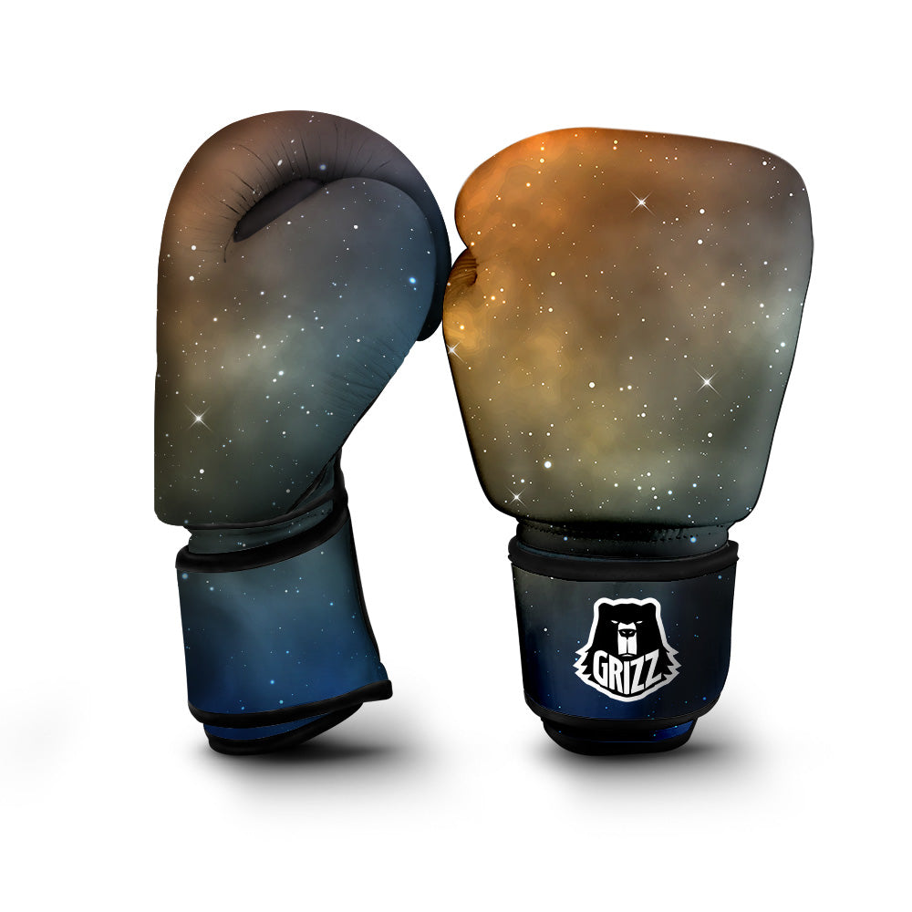 Stardust Galaxy Space Blue Orange Print Boxing Gloves-grizzshop