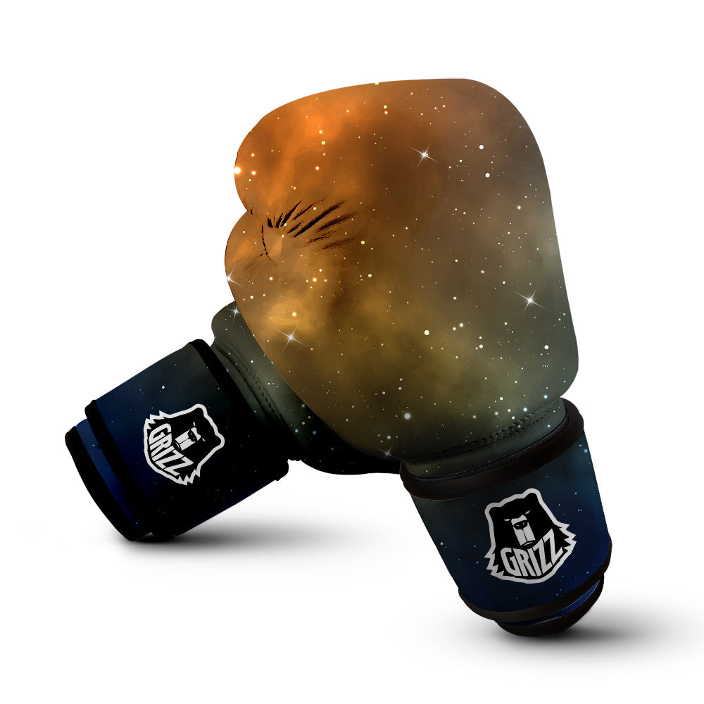 Stardust Galaxy Space Blue Orange Print Boxing Gloves-grizzshop