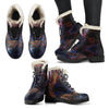 Stardust Space Galaxy Purple Print Comfy Winter Boots-grizzshop