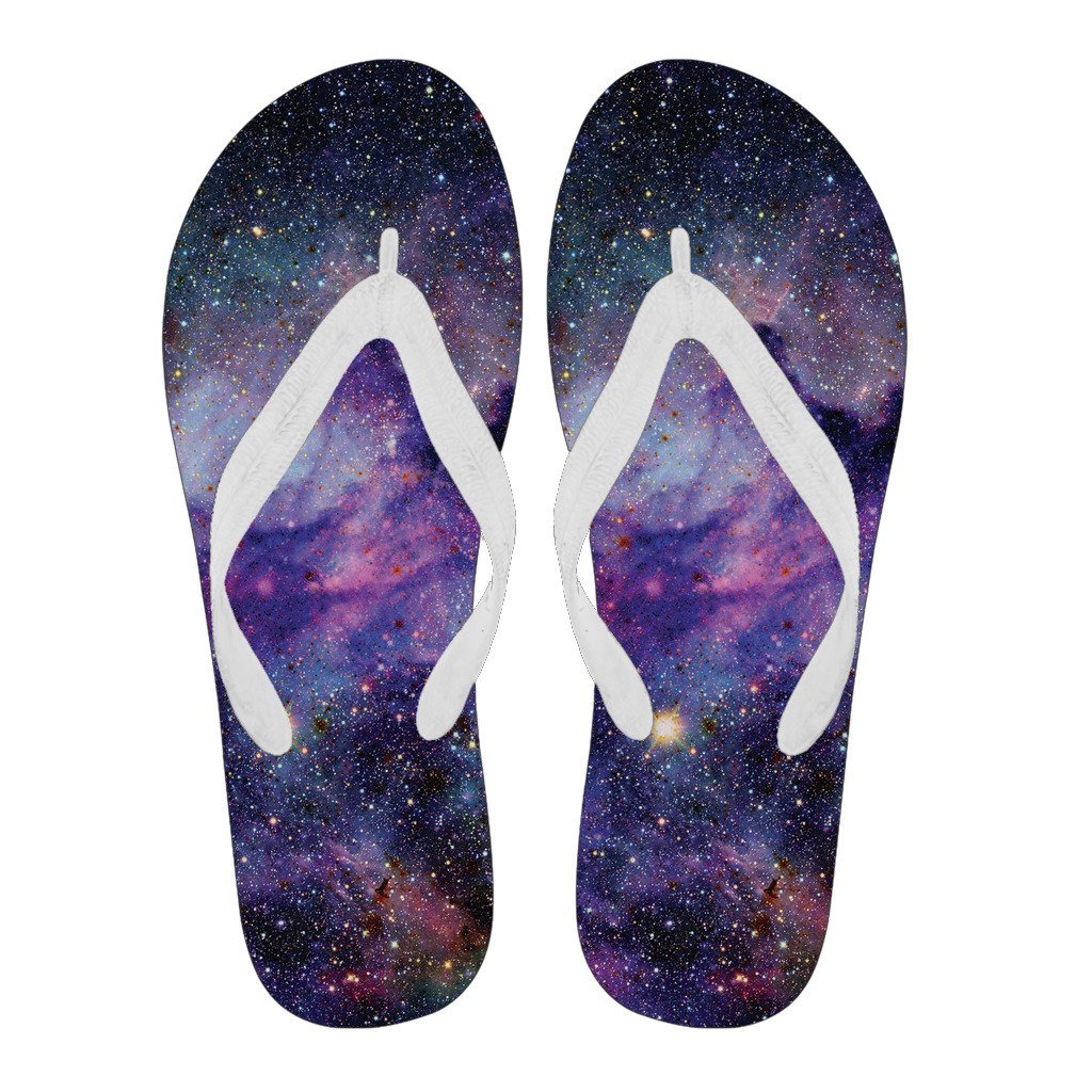 Stardust Space Galaxy Purple Print Men & Women Flip Flops-grizzshop