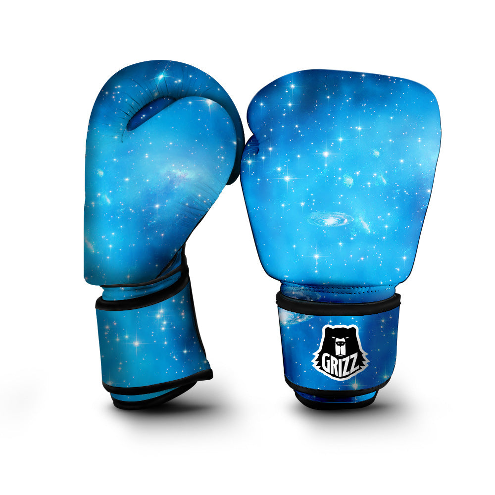 Starfield Galaxy Space Blue Cloud Print Boxing Gloves-grizzshop