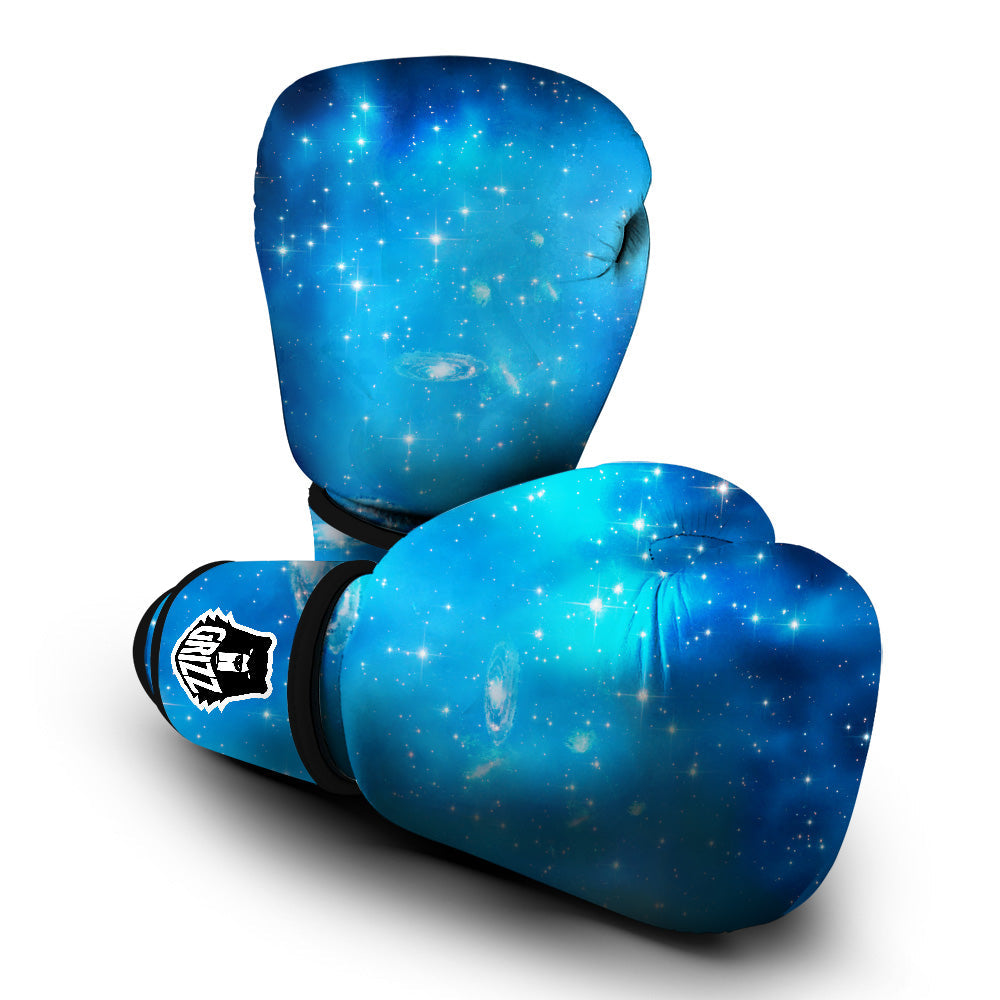 Starfield Galaxy Space Blue Cloud Print Boxing Gloves-grizzshop