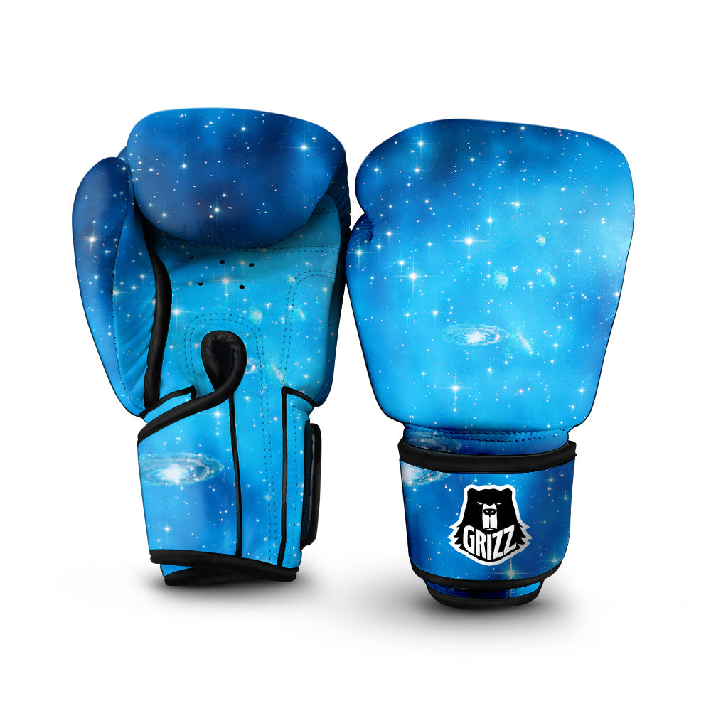 Starfield Galaxy Space Blue Cloud Print Boxing Gloves-grizzshop