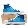 Starfield Galaxy Space Blue Cloud Print White High Top Shoes-grizzshop