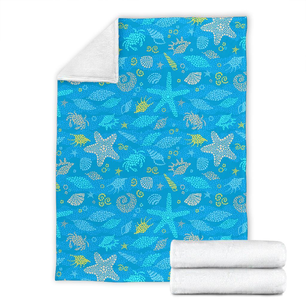 Starfish Ocean Print Pattern Blanket-grizzshop