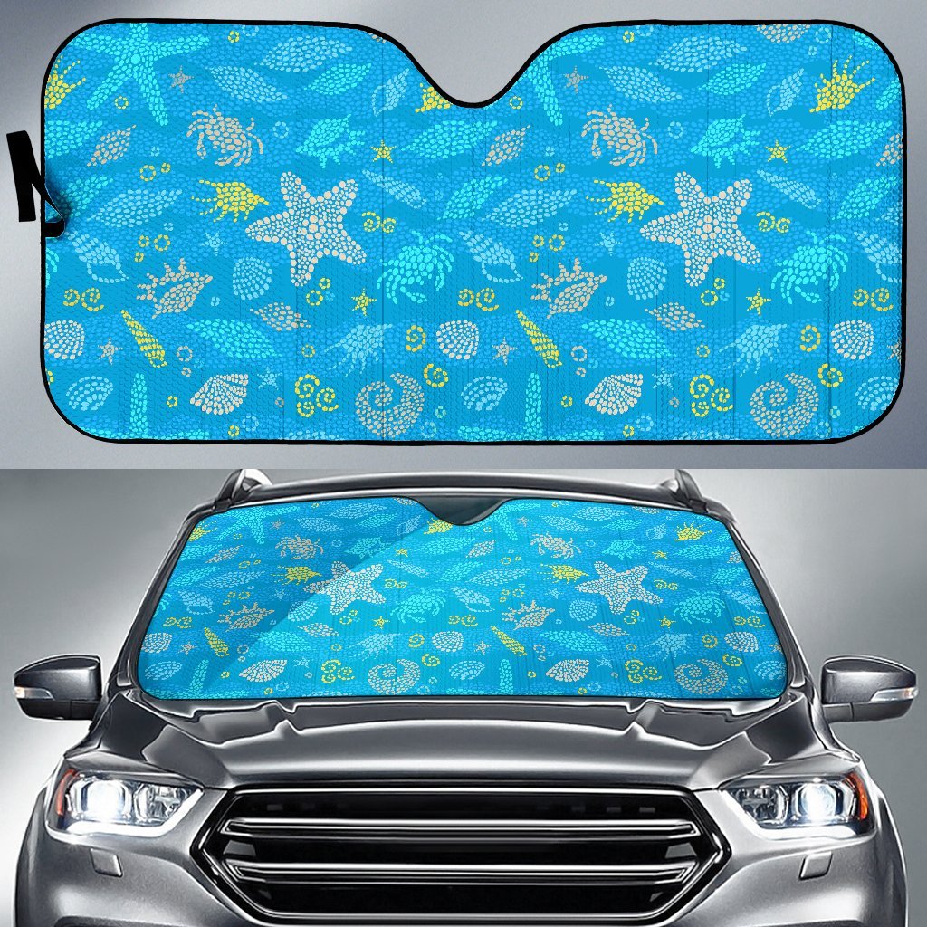 Starfish Ocean Print Pattern Car Sun Shade-grizzshop
