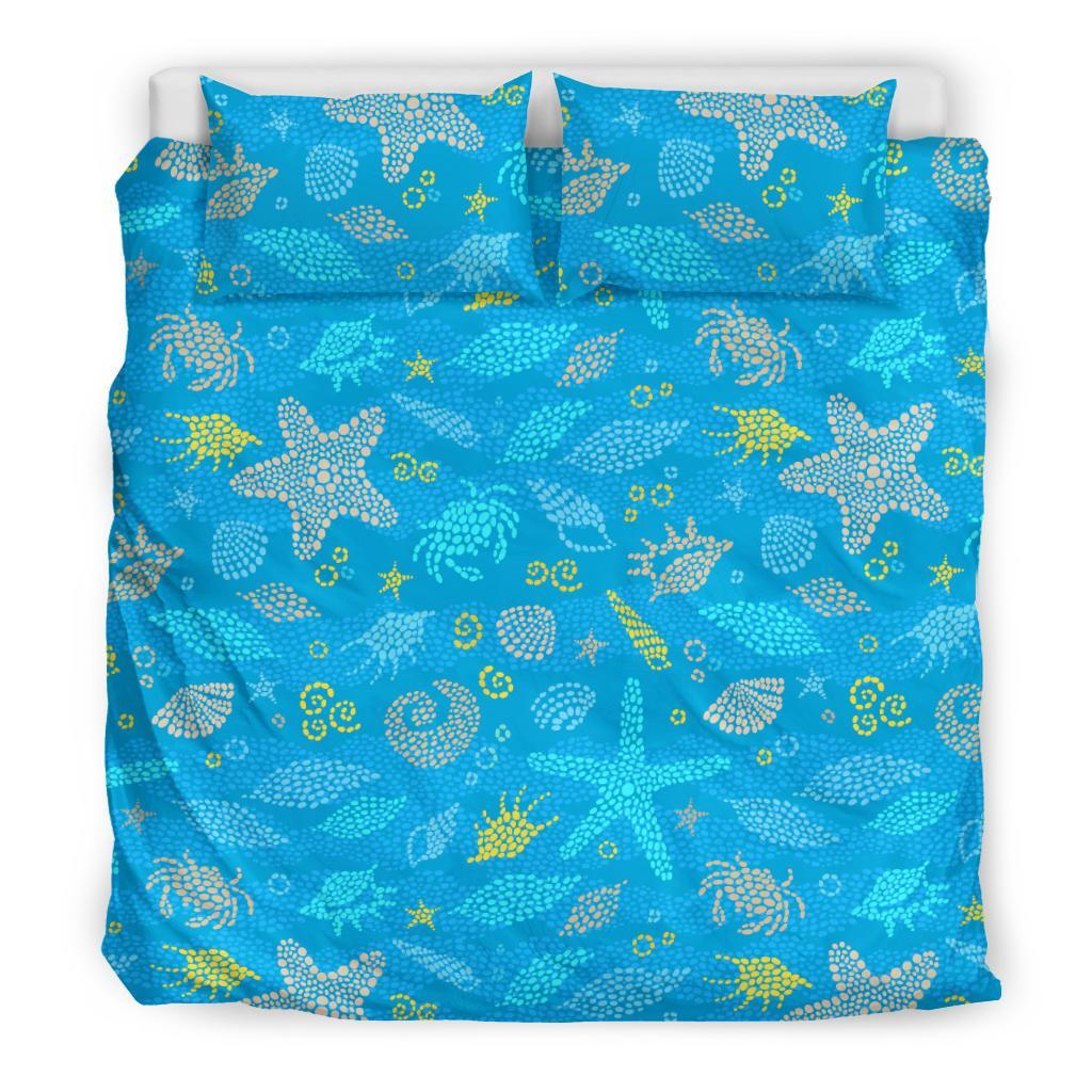 Starfish Ocean Print Pattern Duvet Cover Bedding Set-grizzshop