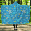 Starfish Ocean Print Pattern Hooded Blanket-grizzshop