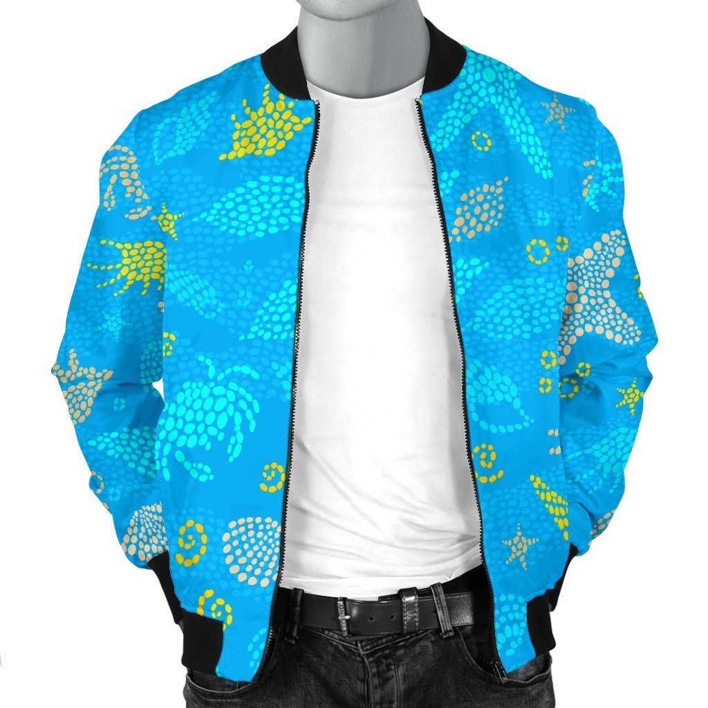 Starfish Ocean Print Pattern Men's Bomber Jacket-grizzshop