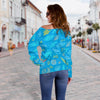 Starfish Ocean Print Pattern Women Off Shoulder Sweatshirt-grizzshop