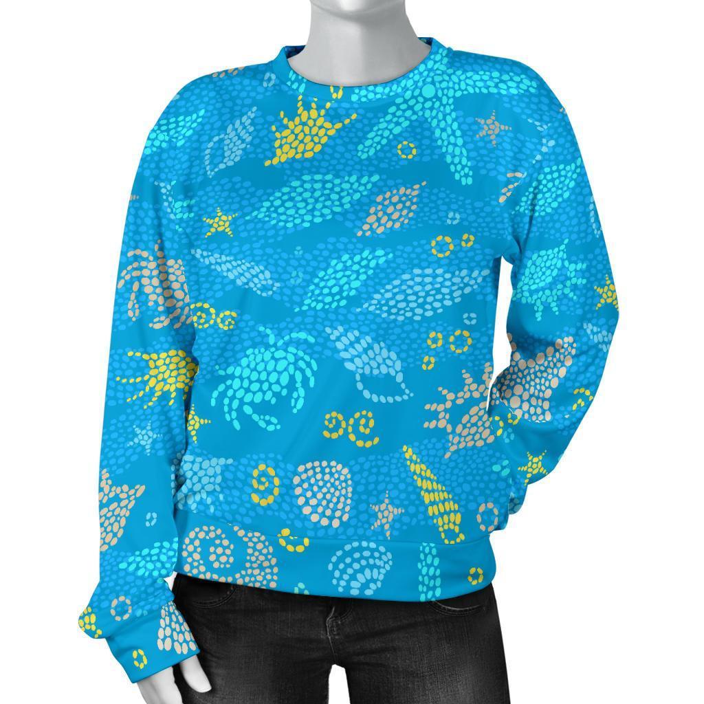 Starfish Ocean Print Pattern Women's Sweatshirt-grizzshop