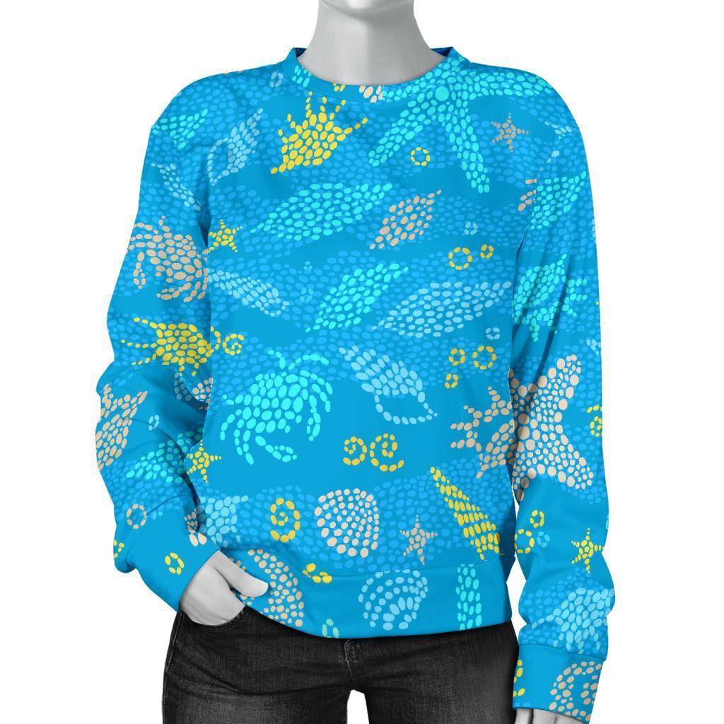 Starfish Ocean Print Pattern Women's Sweatshirt-grizzshop