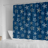 Starfish Pattern Print Bathroom Shower Curtain-grizzshop