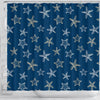 Starfish Pattern Print Bathroom Shower Curtain-grizzshop