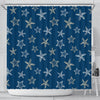 Starfish Pattern Print Bathroom Shower Curtain-grizzshop