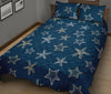 Starfish Pattern Print Bed Set Quilt-grizzshop