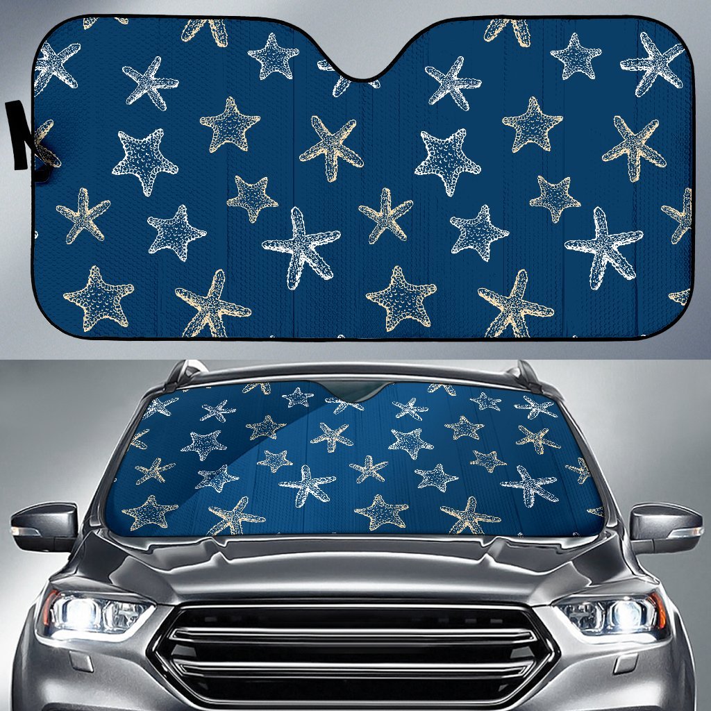 Starfish Pattern Print Car Sun Shade-grizzshop