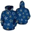 Starfish Pattern Print Men Women Pullover Hoodie-grizzshop