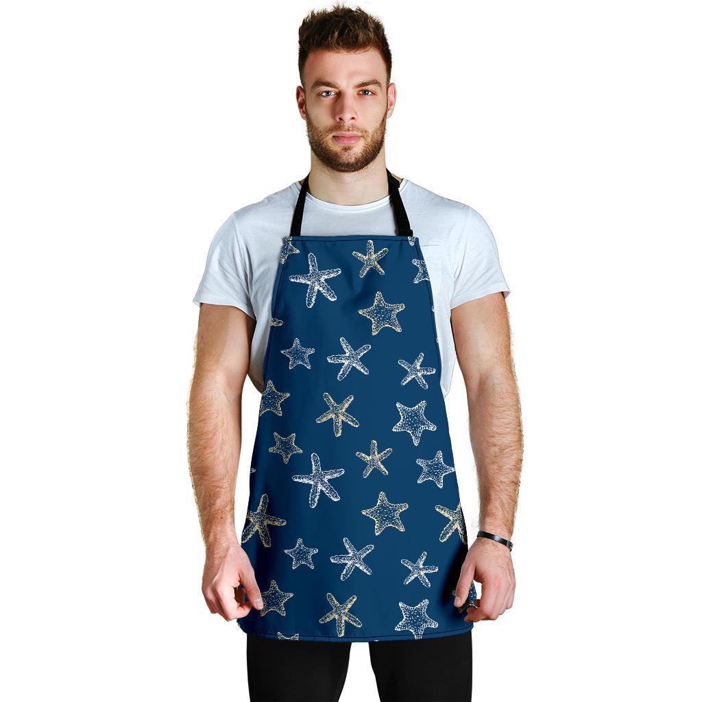 Starfish Pattern Print Men's Apron-grizzshop