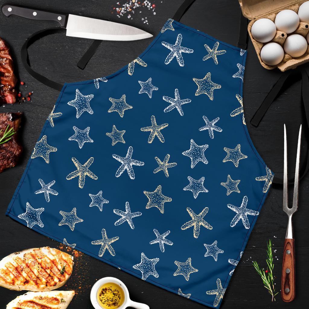Starfish Pattern Print Men's Apron-grizzshop