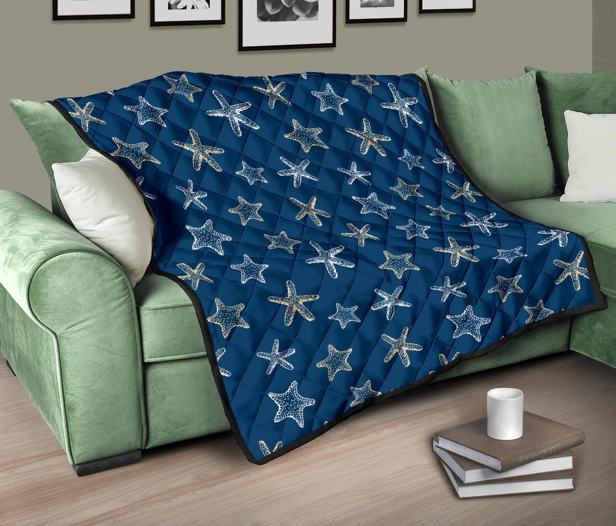 Starfish Pattern Print Quilt-grizzshop