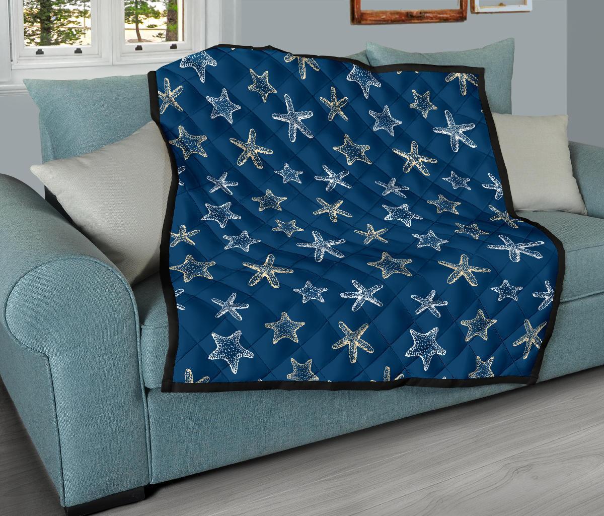 Starfish Pattern Print Quilt-grizzshop