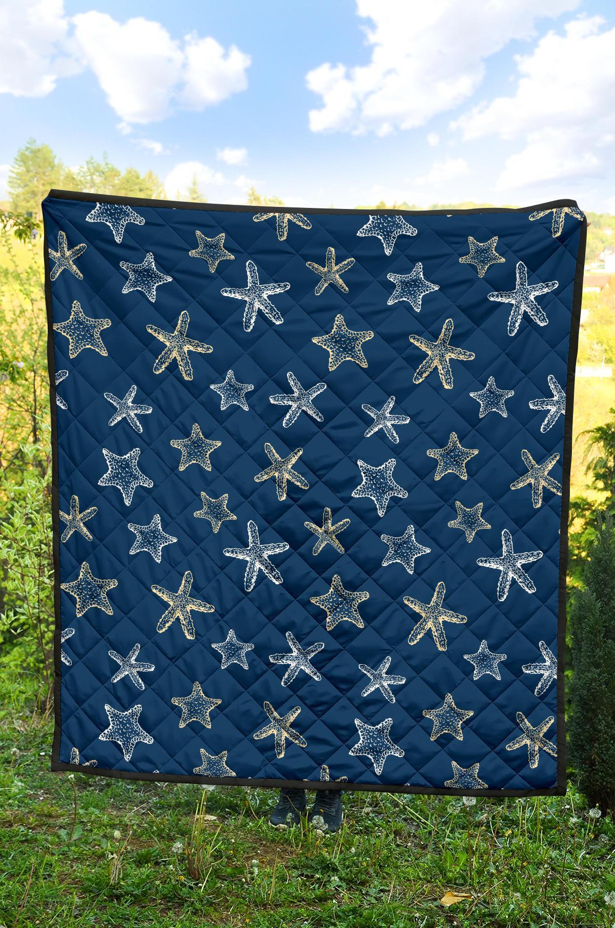 Starfish Pattern Print Quilt-grizzshop