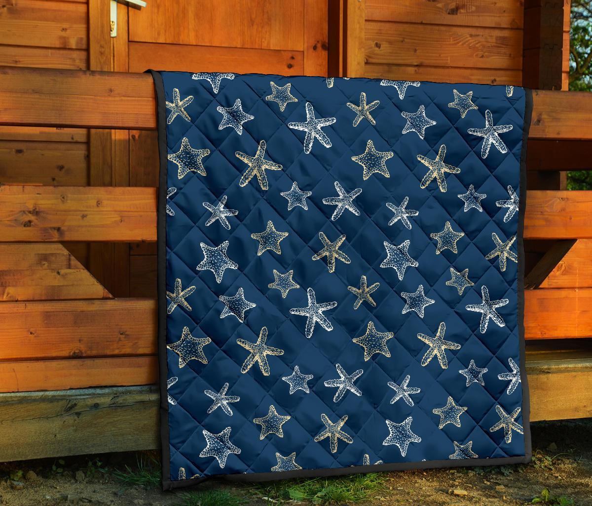 Starfish Pattern Print Quilt-grizzshop