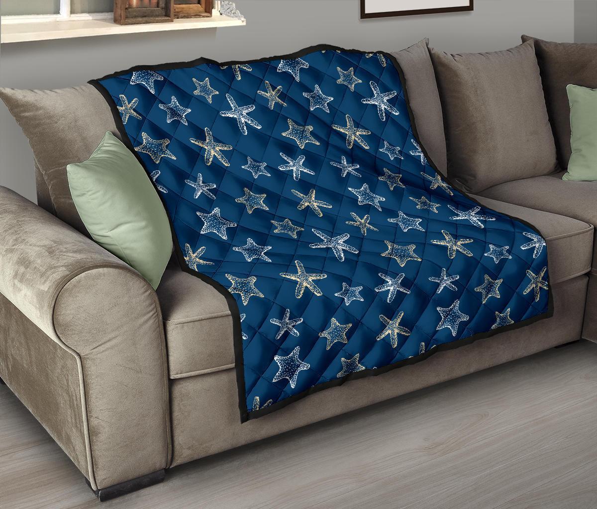 Starfish Pattern Print Quilt-grizzshop