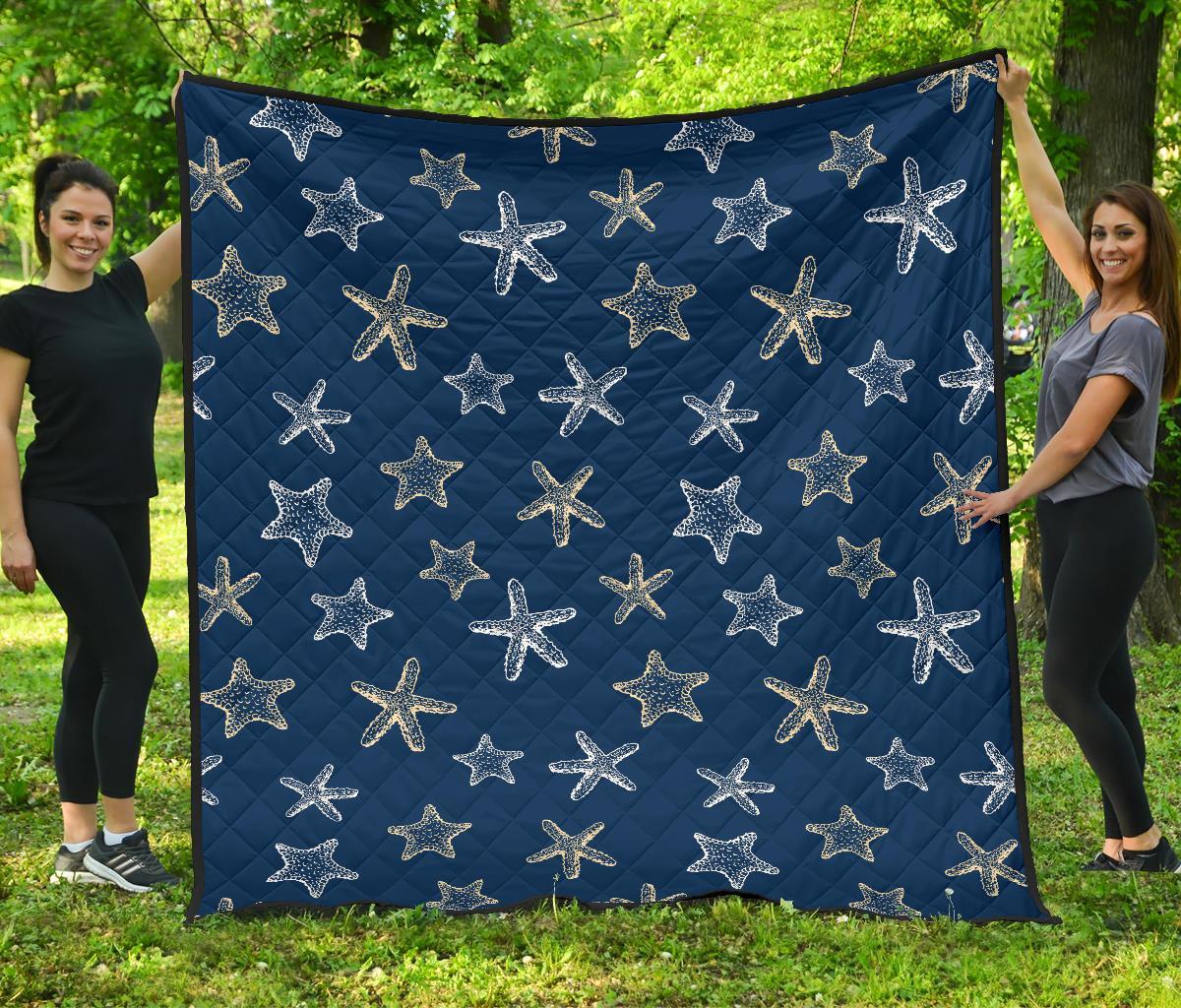 Starfish Pattern Print Quilt-grizzshop