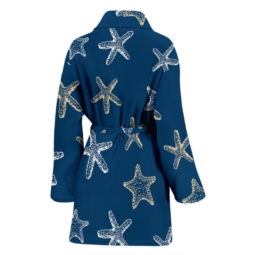 Starfish Pattern Print Women Long Robe-grizzshop