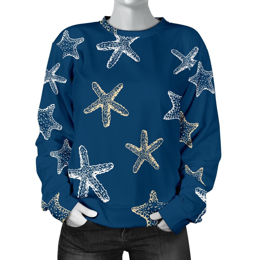 Starfish Pattern Print Women's Sweatshirt-grizzshop
