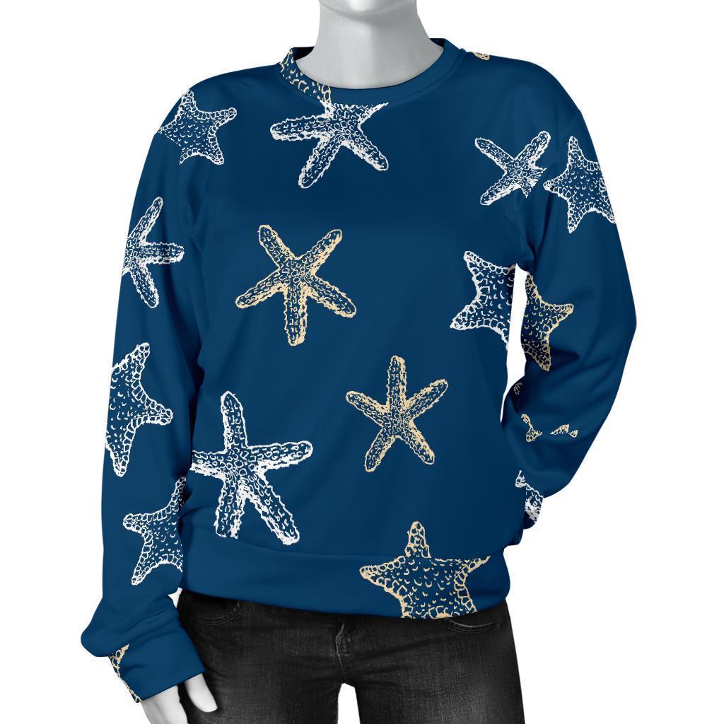 Starfish Pattern Print Women's Sweatshirt-grizzshop