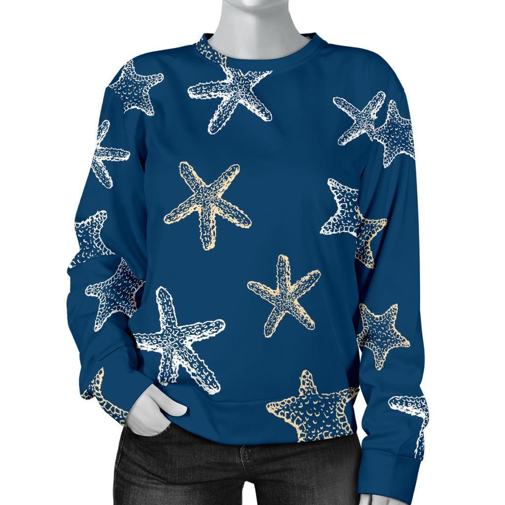 Starfish Pattern Print Women's Sweatshirt-grizzshop