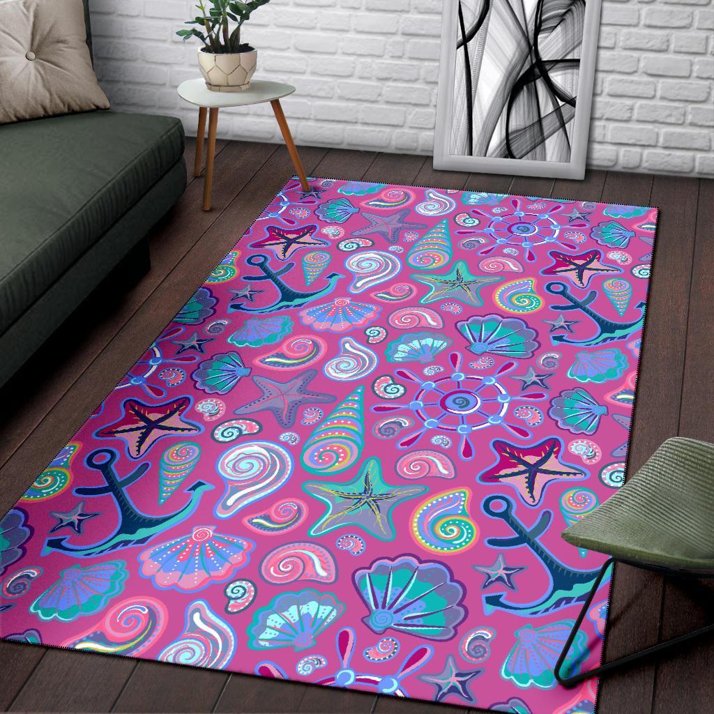 Starfish Pink Print Pattern Floor Mat-grizzshop