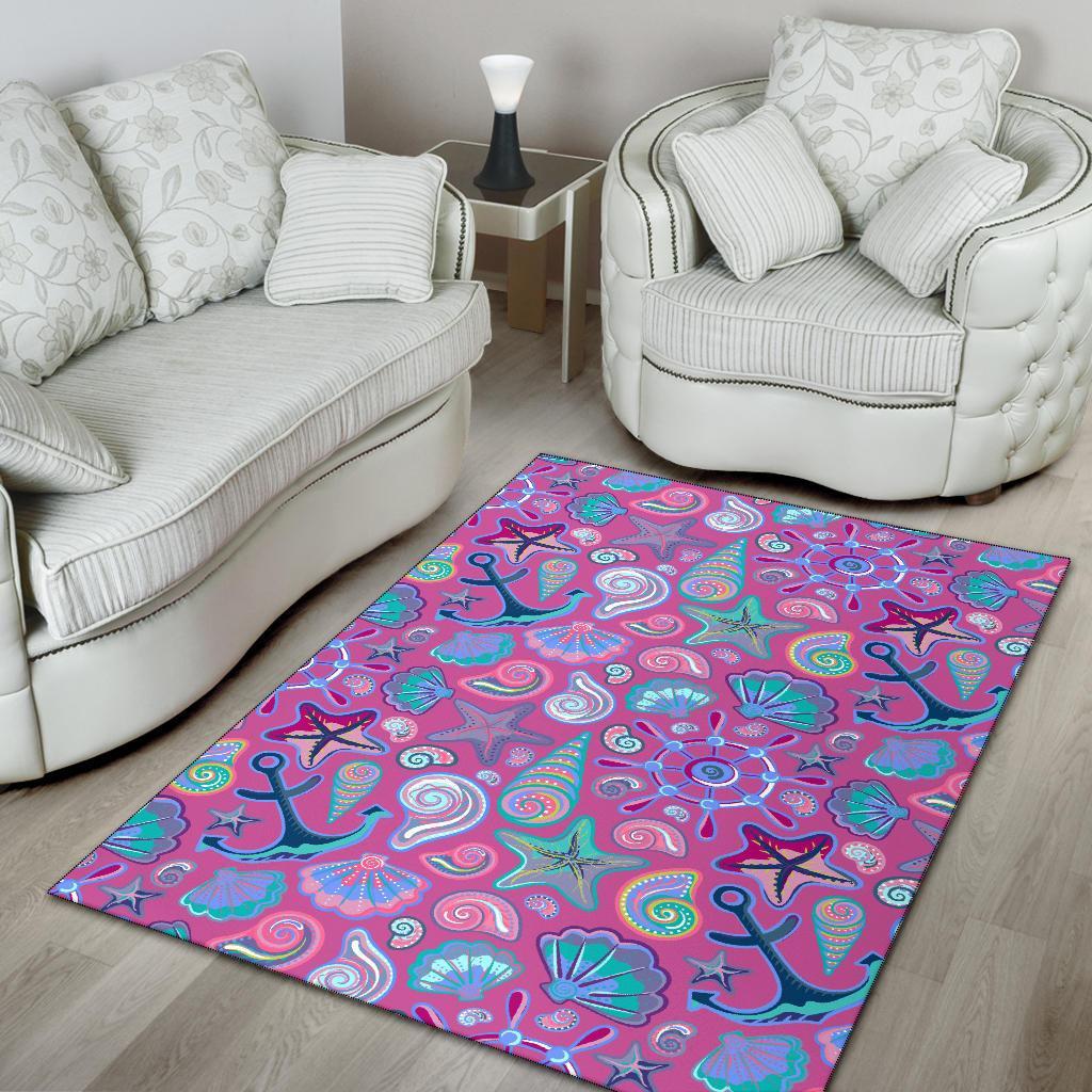 Starfish Pink Print Pattern Floor Mat-grizzshop