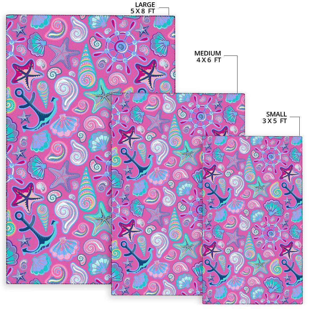 Starfish Pink Print Pattern Floor Mat-grizzshop