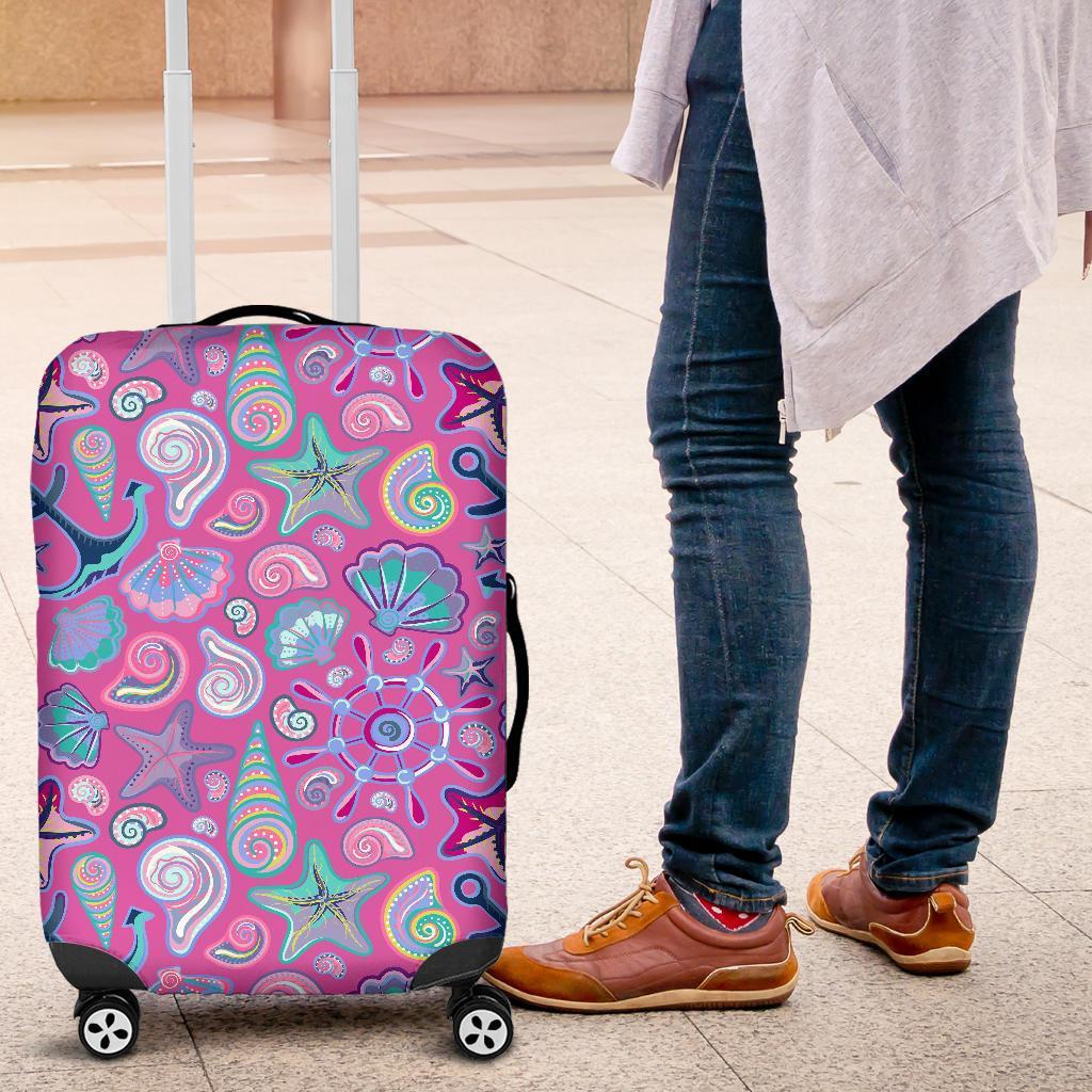 Starfish Pink Print Pattern Luggage Cover Protector-grizzshop