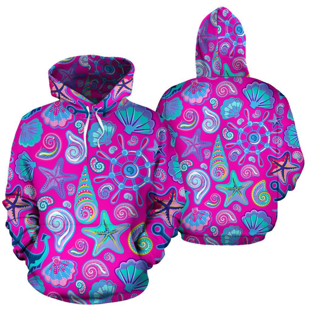 Starfish Pink Print Pattern Men Women Pullover Hoodie-grizzshop