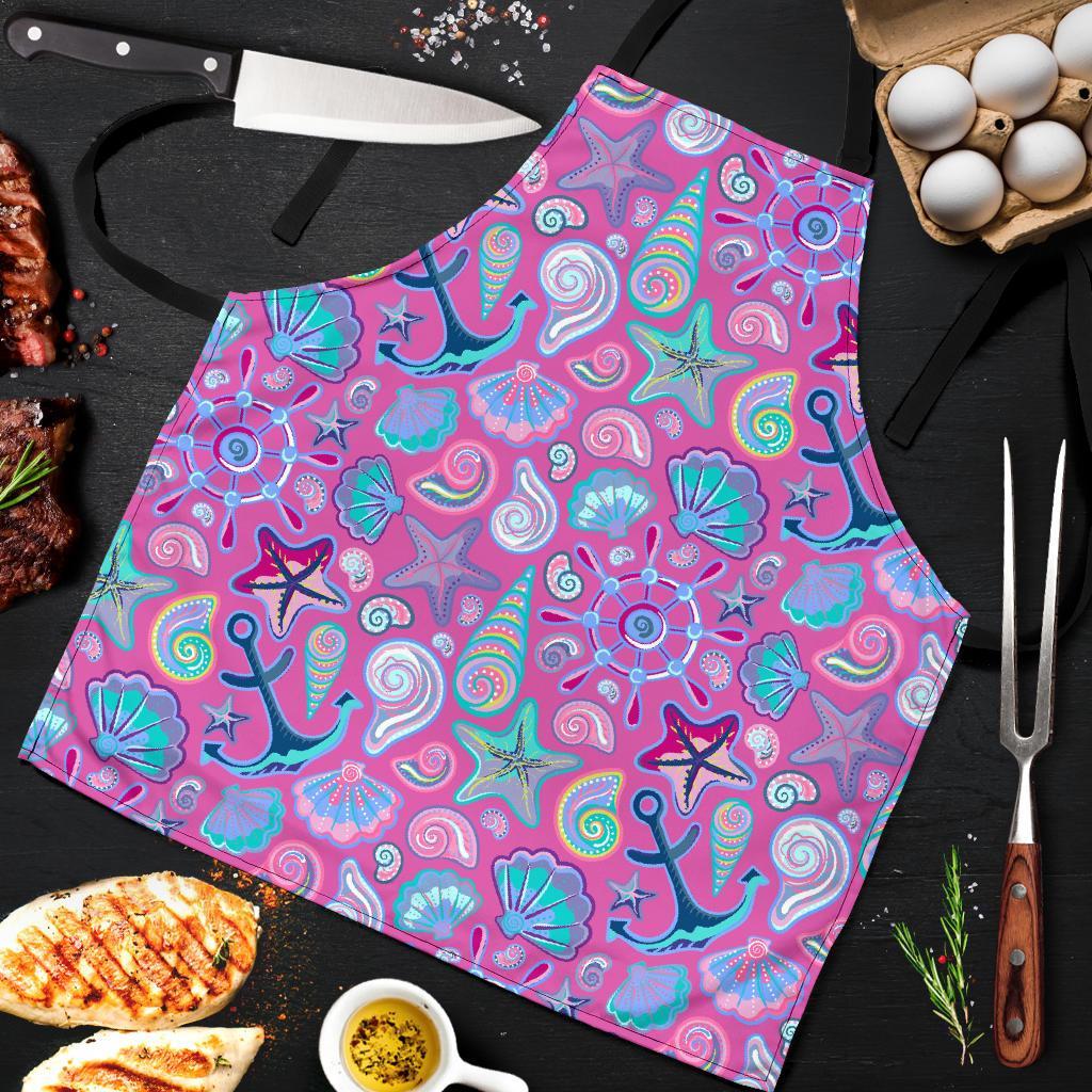 Starfish Pink Print Pattern Men's Apron-grizzshop