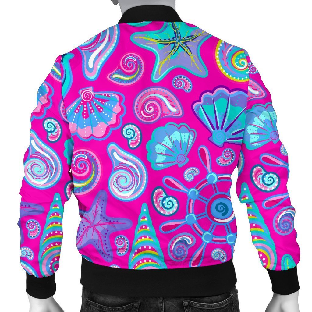 Starfish Pink Print Pattern Men's Bomber Jacket-grizzshop