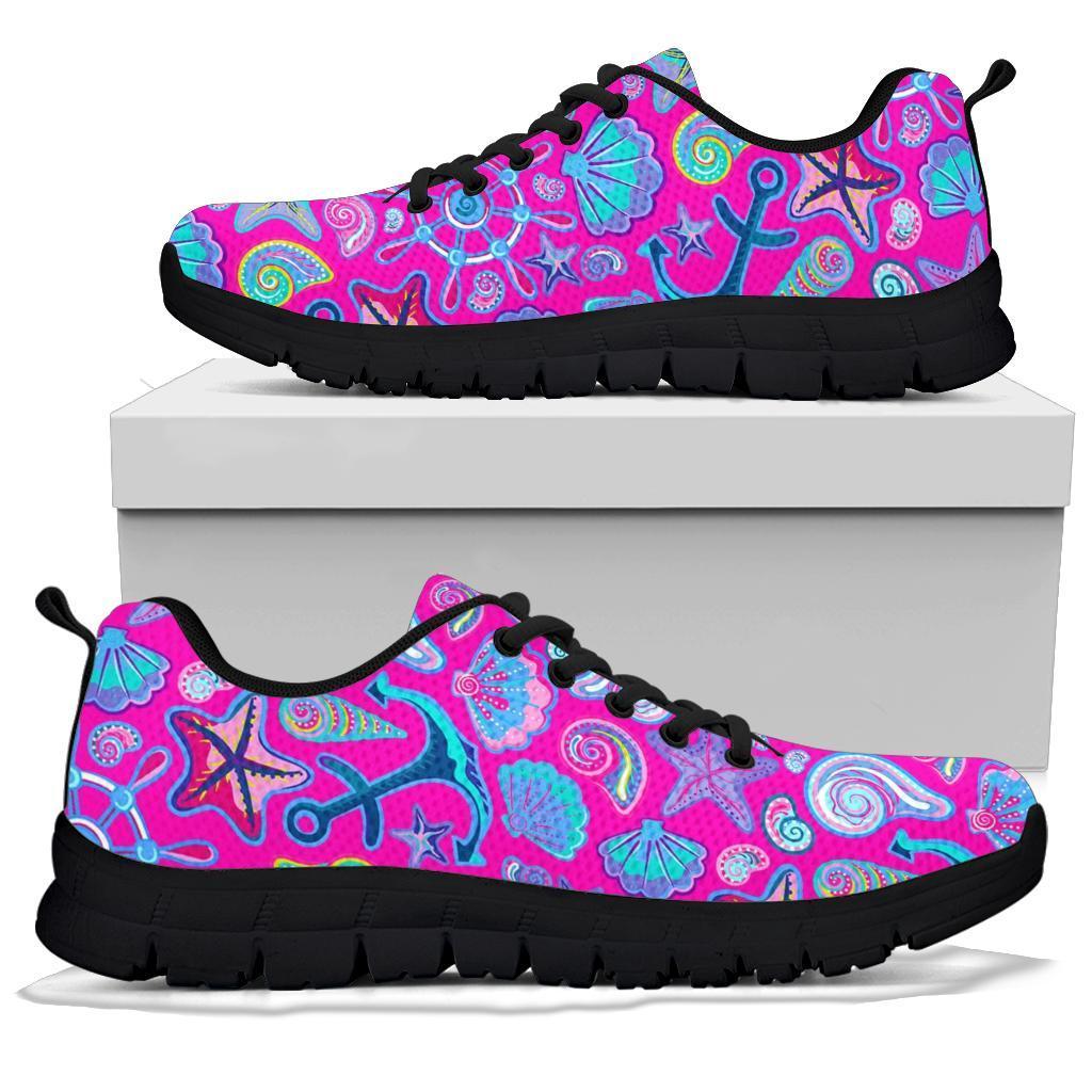 Starfish Pink Print Pattern Sneaker Shoes For Men Women-grizzshop