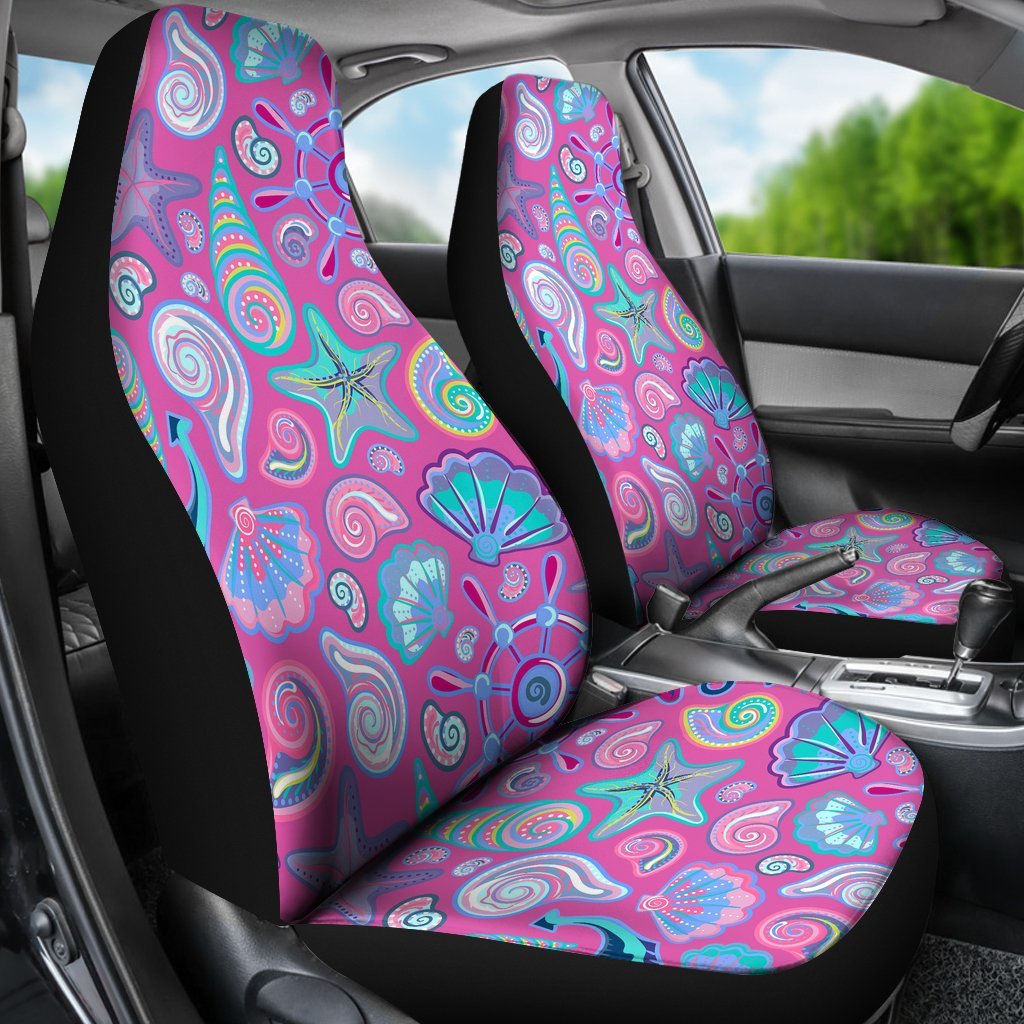 Starfish Pink Print Pattern Universal Fit Car Seat Covers-grizzshop