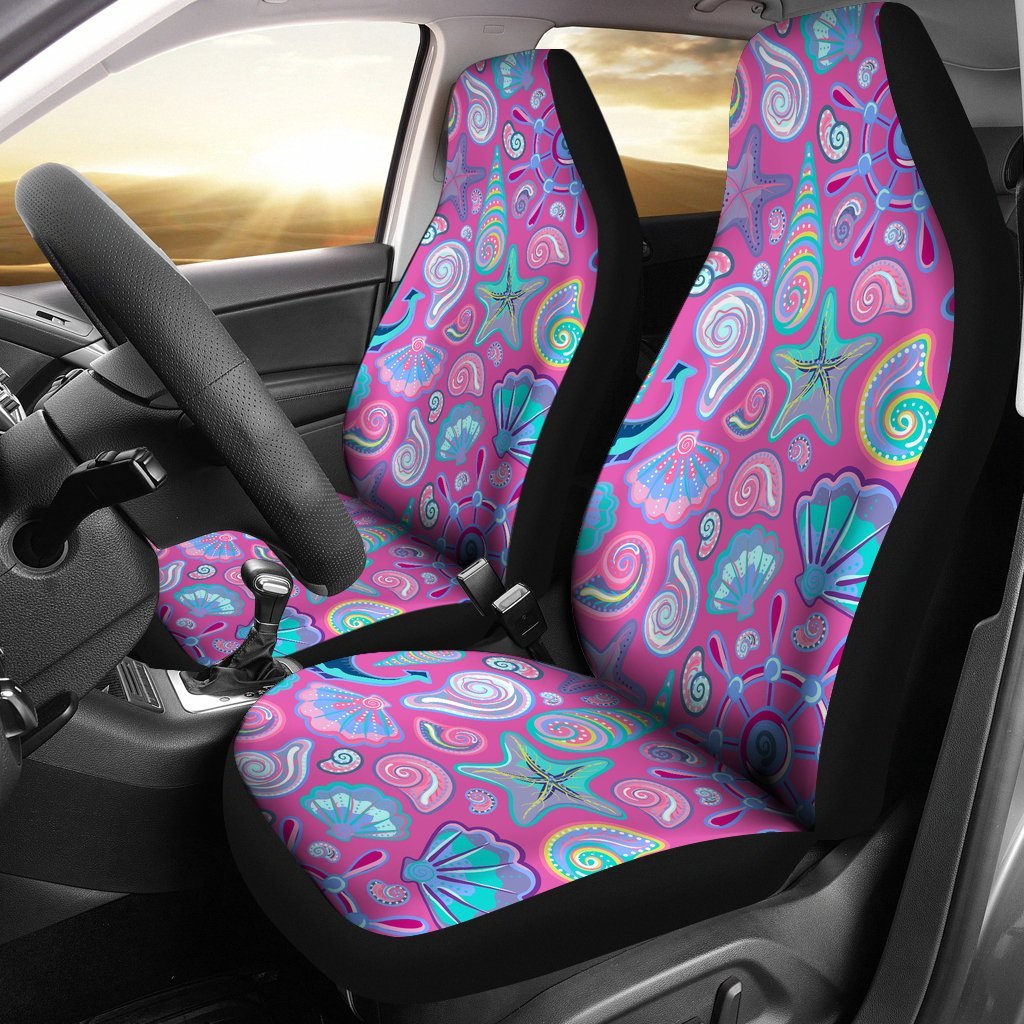 Starfish Pink Print Pattern Universal Fit Car Seat Covers-grizzshop