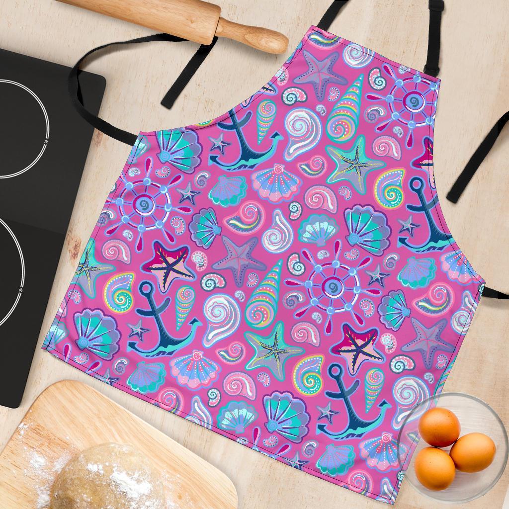 Starfish Pink Print Pattern Women's Apron-grizzshop