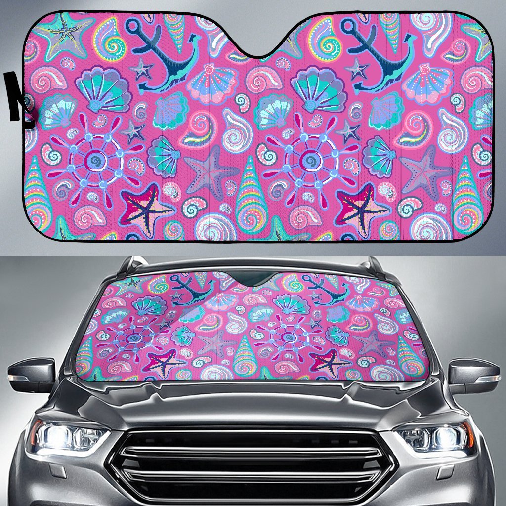 Starfish Print Pattern Car Sun Shade-grizzshop