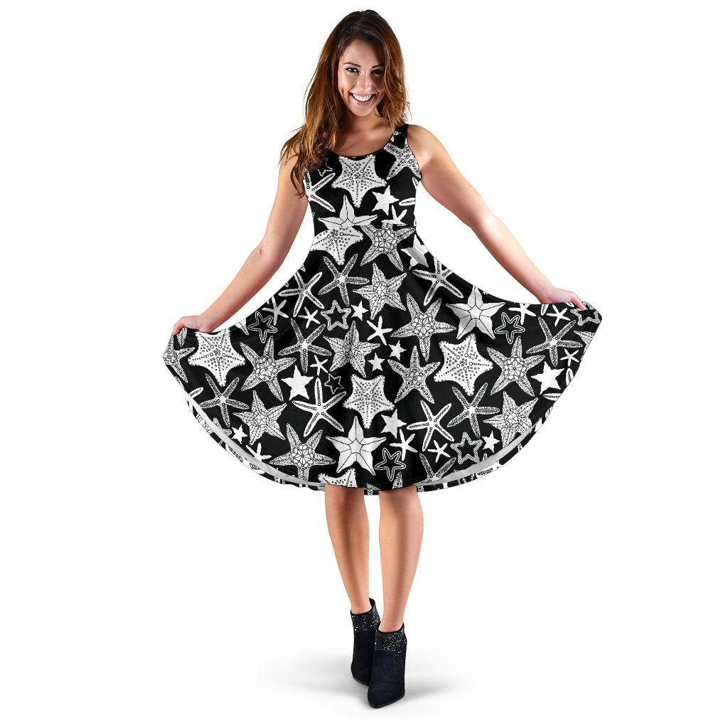 Starfish Print Pattern Dress-grizzshop