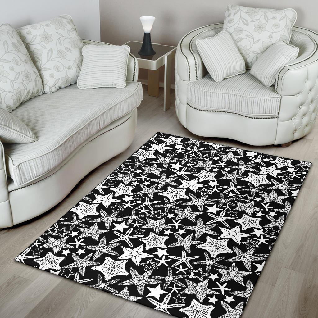 Starfish Print Pattern Floor Mat-grizzshop