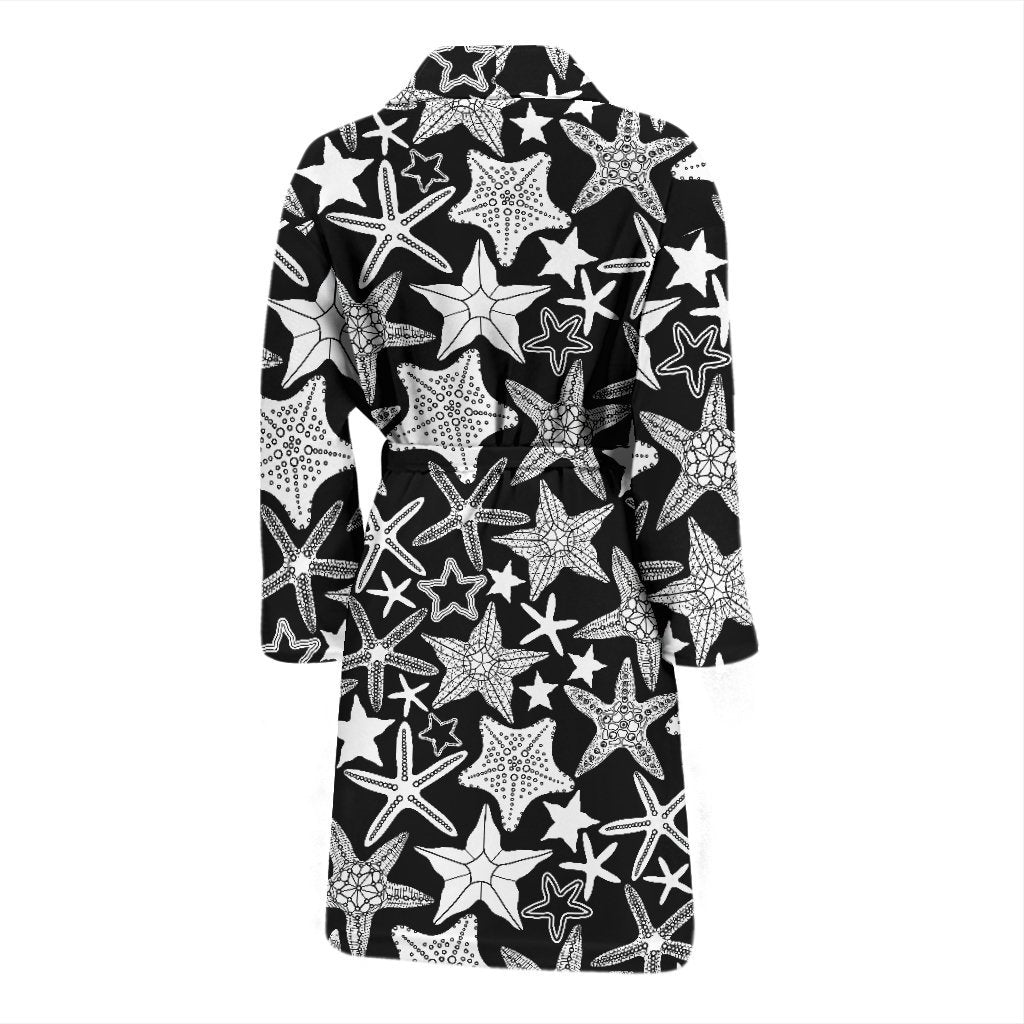 Starfish Print Pattern Men Long Robe-grizzshop